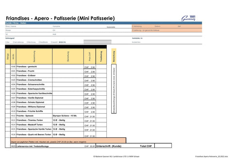 Apero Form - Friandises/Patisserie